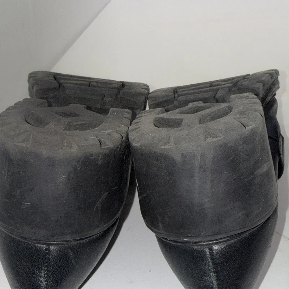 Vintage Esprit Chunky Platform Loafers Black 90s Y2K Goth Dark Grunge Shoes Sz 8